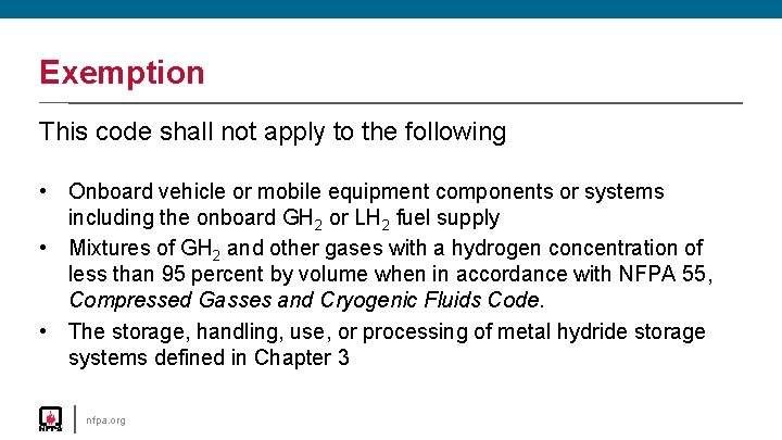 Exemption This code shall not apply to the following • Onboard vehicle or mobile