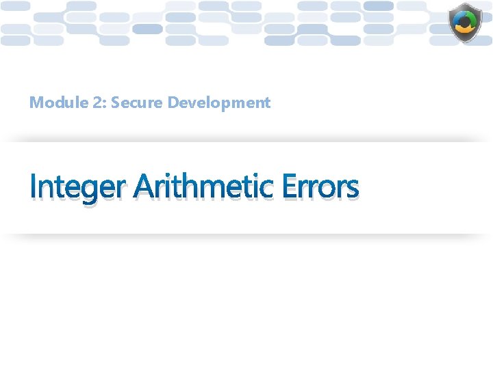 Module 2: Secure Development Integer Arithmetic Errors 