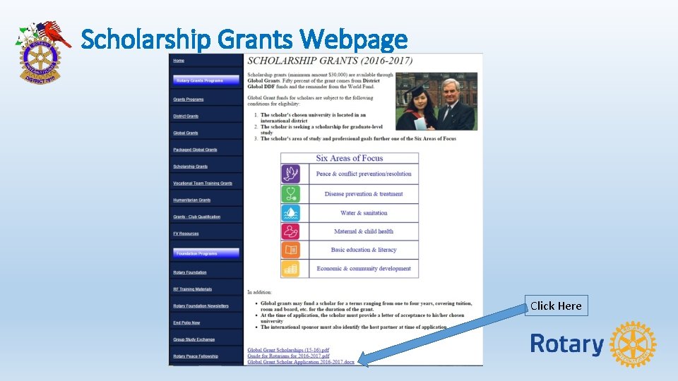 Scholarship Grants Webpage Click Here 