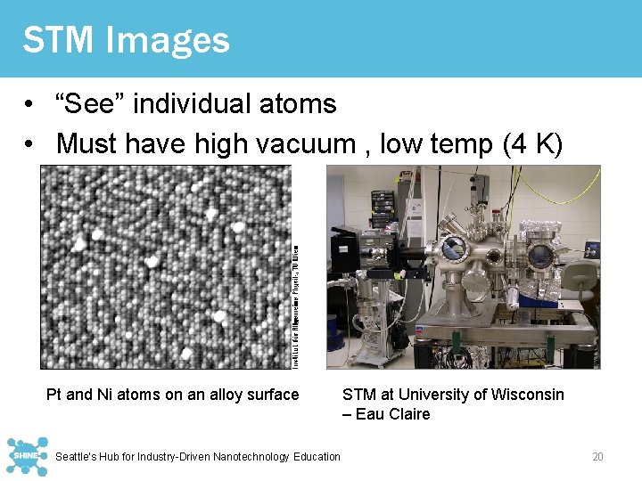 STM Images • “See” individual atoms • Must have high vacuum , low temp