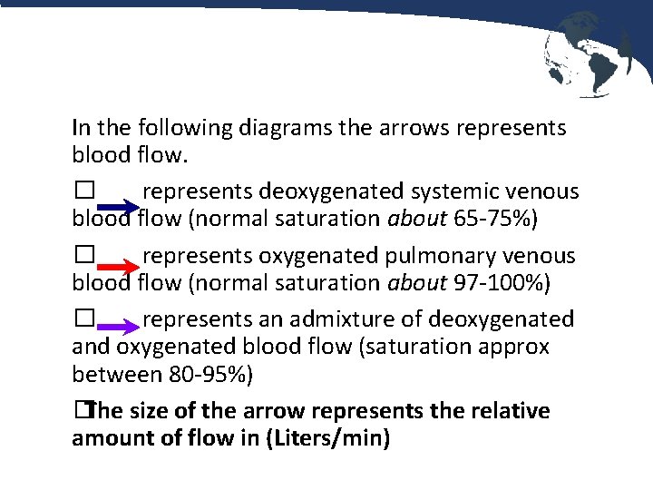 In the following diagrams the arrows represents blood flow. � represents deoxygenated systemic venous