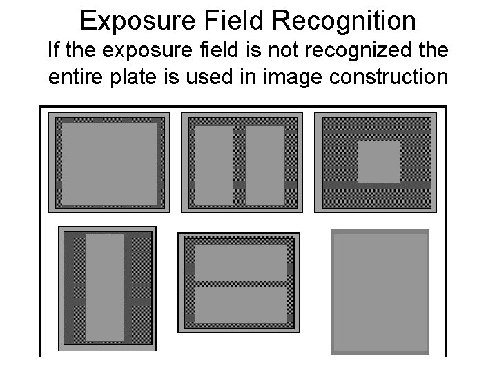 Exposure Field Recognition If the exposure field is not recognized the entire plate is
