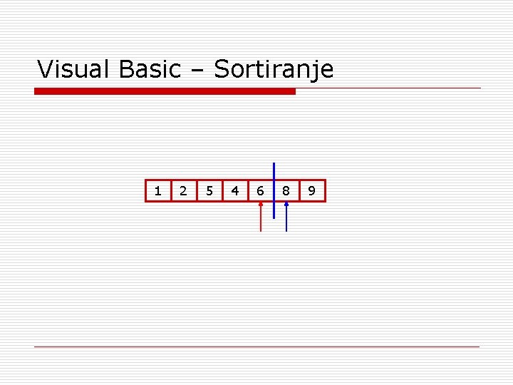 Visual Basic – Sortiranje 1 2 5 4 6 8 9 