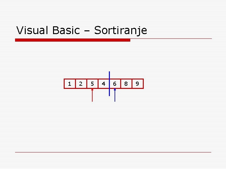 Visual Basic – Sortiranje 1 2 5 4 6 8 9 