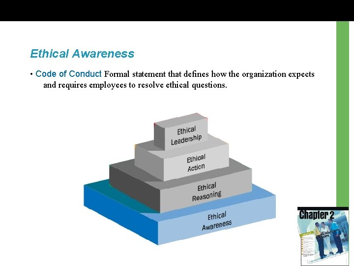 Ethical Awareness • Code of Conduct Formal statement that defines how the organization expects