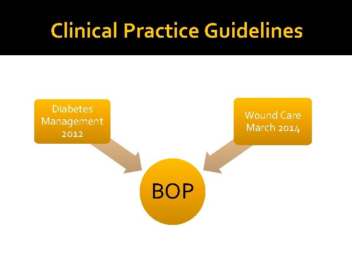 Clinical Practice Guidelines Diabetes Management 2012 Wound Care March 2014 BOP 