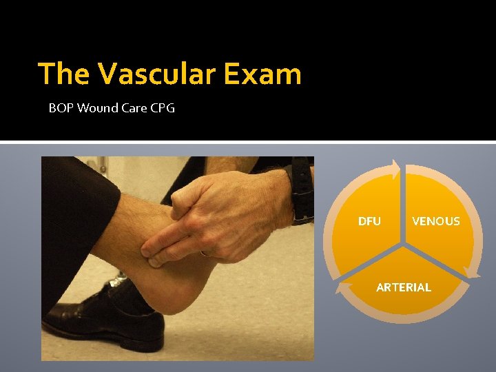 The Vascular Exam BOP Wound Care CPG DFU VENOUS ARTERIAL 