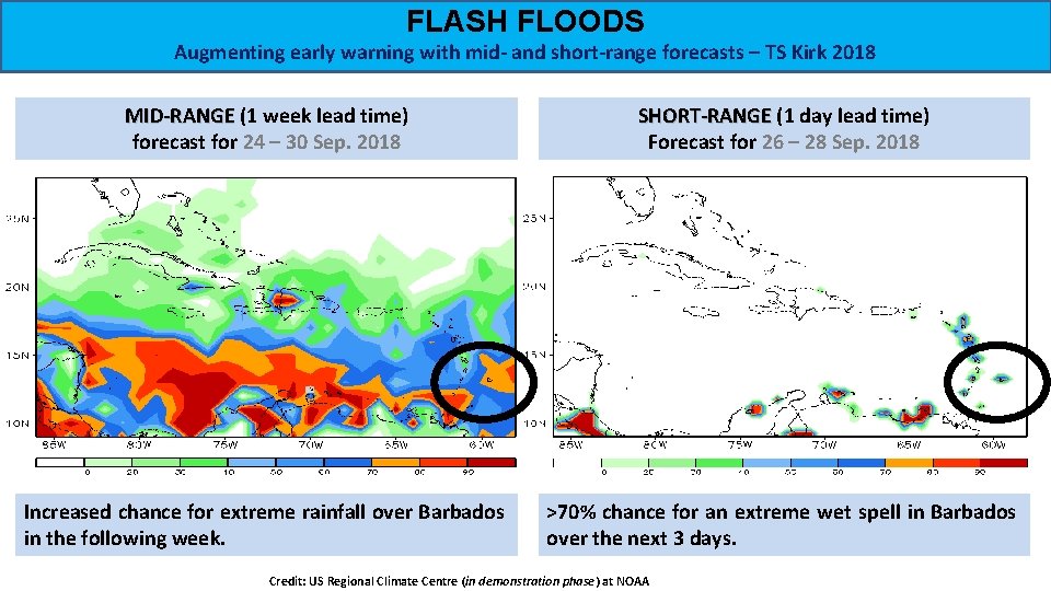 FLASH FLOODS Augmenting early warning with mid- and short-range forecasts – TS Kirk 2018