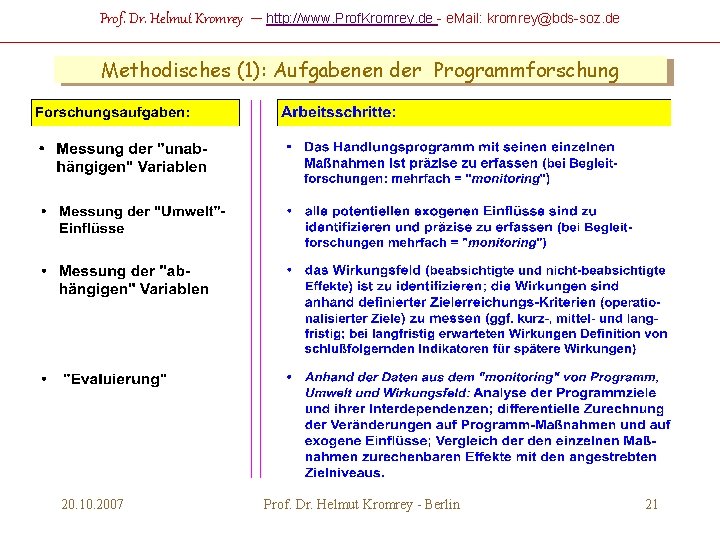 Prof. Dr. Helmut Kromrey – http: //www. Prof. Kromrey. de - e. Mail: kromrey@bds-soz.