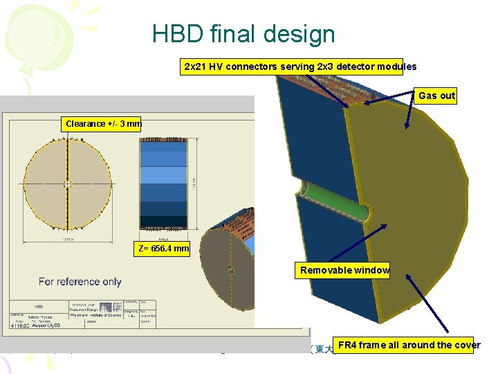 HBD final design 2 x 21 HV connectors serving 2 x 3 detector modules