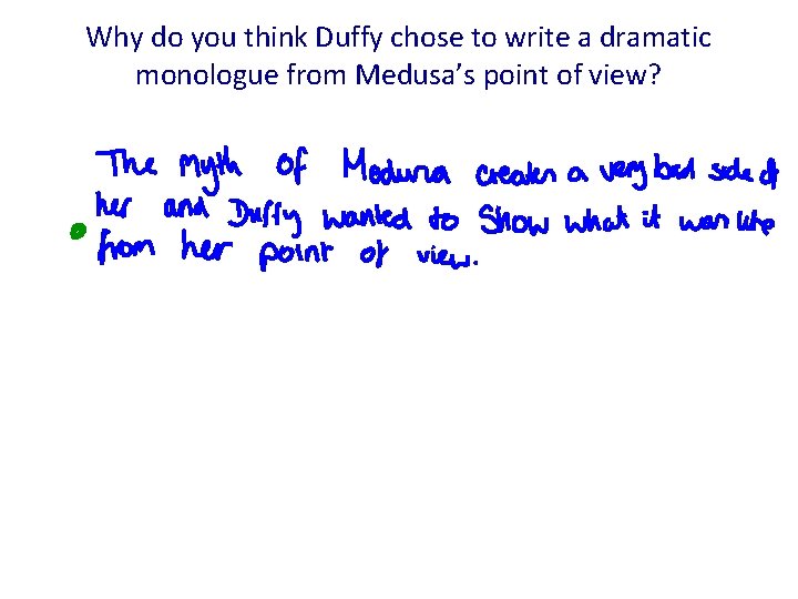 Why do you think Duffy chose to write a dramatic monologue from Medusa’s point