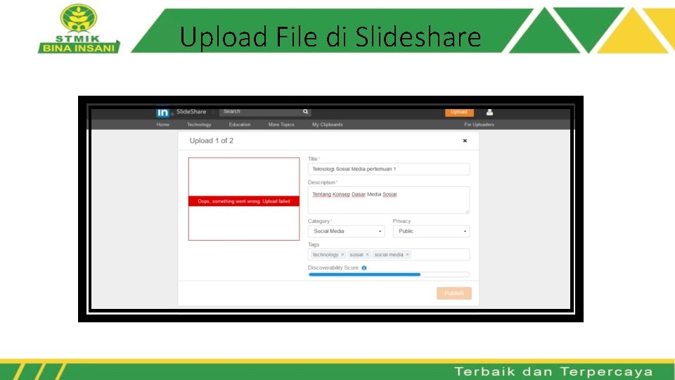 Upload File di Slideshare 