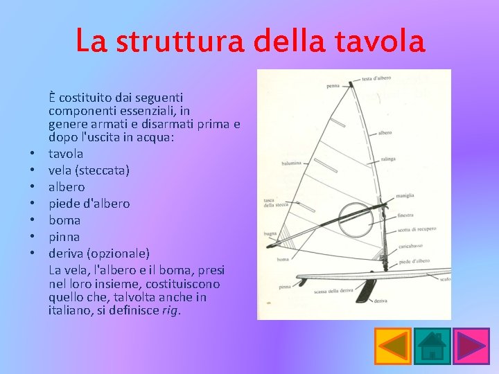 La struttura della tavola È costituito dai seguenti componenti essenziali, in genere armati e