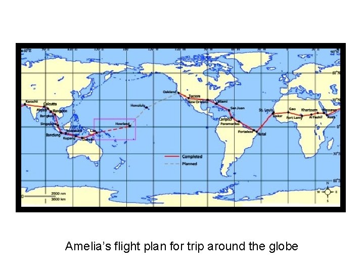 Amelia’s flight plan for trip around the globe 