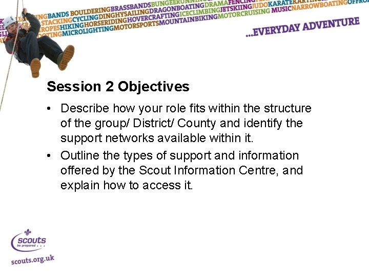 Session 2 Objectives • Describe how your role fits within the structure of the