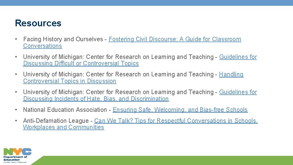 Resources • Facing History and Ourselves - Fostering Civil Discourse: A Guide for Classroom