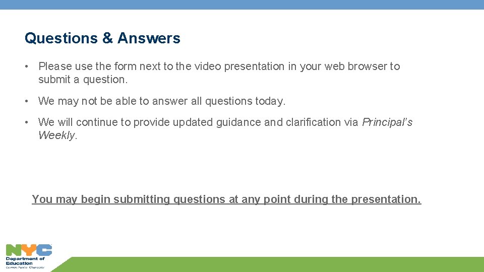 Questions & Answers • Please use the form next to the video presentation in