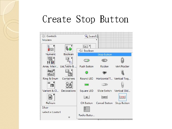 Create Stop Button 