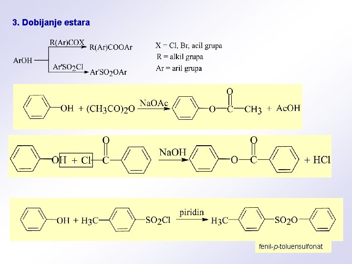 3. Dobijanje estara fenil-p-toluensulfonat 