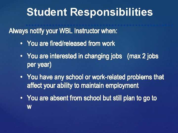 Student Responsibilities 