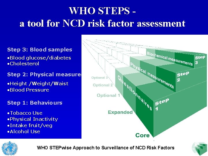WHO STEPS a tool for NCD risk factor assessment Step 3: Blood samples •