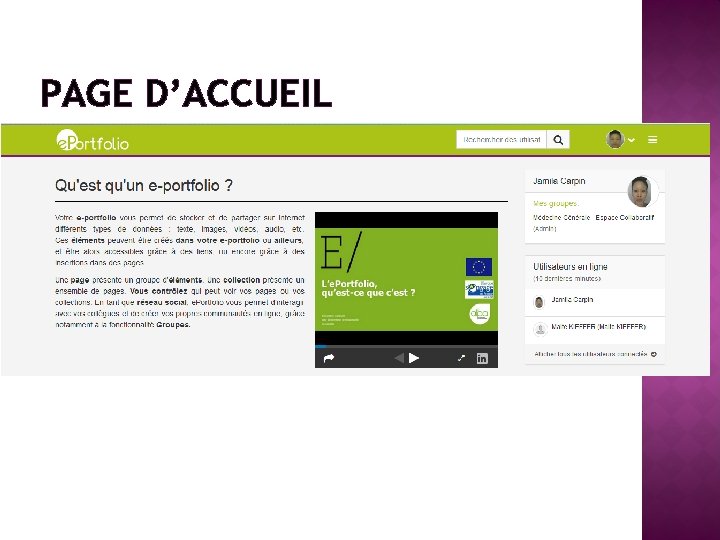 PAGE D’ACCUEIL 