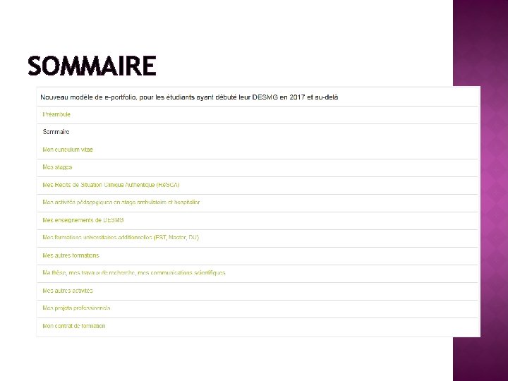SOMMAIRE 