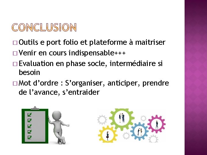 � Outils e port folio et plateforme à maitriser � Venir en cours indispensable+++