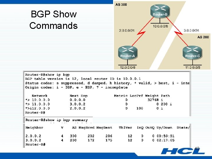 BGP Show Commands 42 