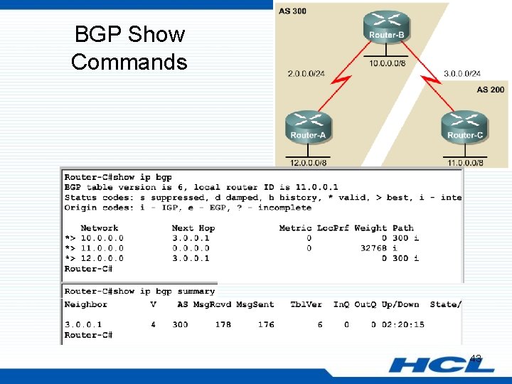 BGP Show Commands 43 