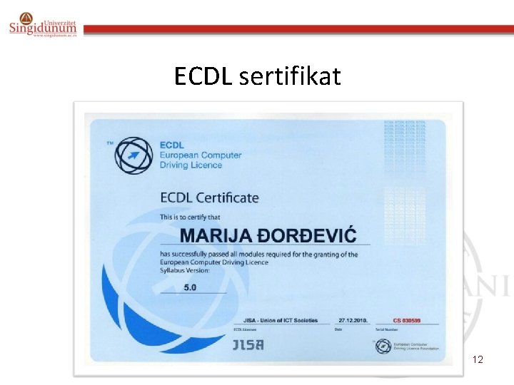 ECDL sertifikat Uvodno predavanje 12 