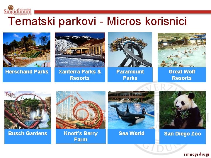 Tematski parkovi - Micros korisnici Herschand Parks Xanterra Parks & Resorts Paramount Parks Great