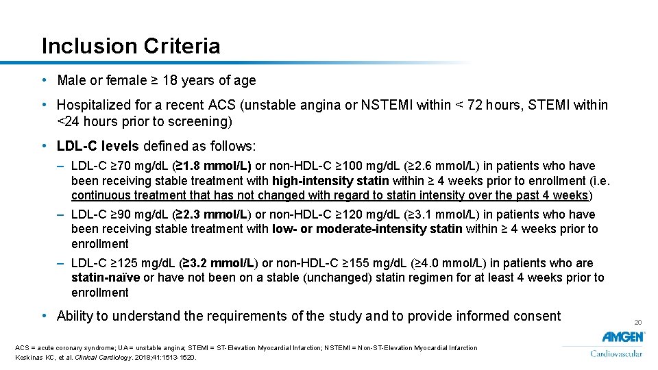 Inclusion Criteria • Male or female ≥ 18 years of age • Hospitalized for