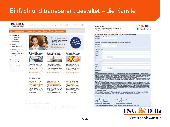 Einfach und transparent gestaltet – die Kanäle Folie 30 