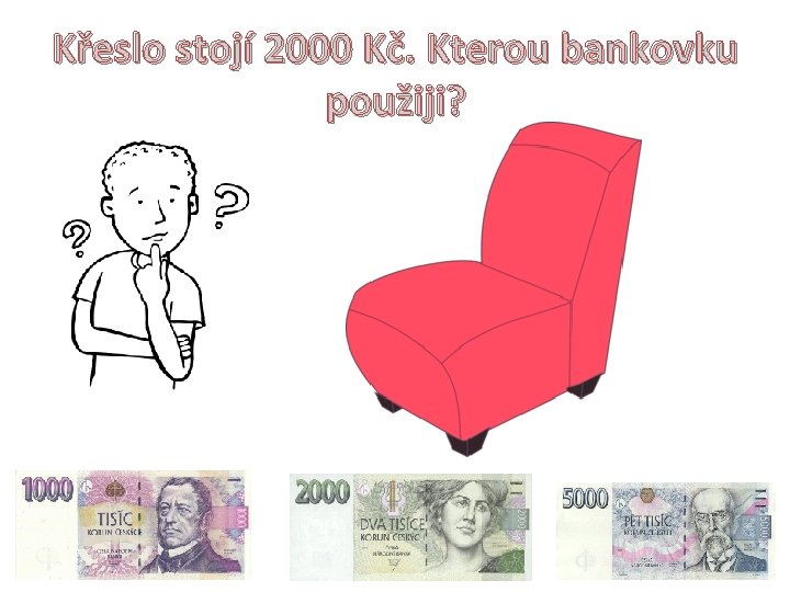 Křeslo stojí 2000 Kč. Kterou bankovku použiji? 