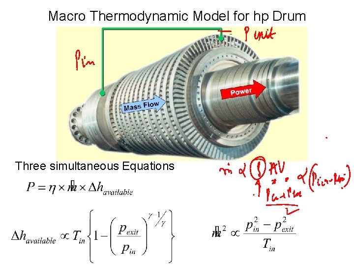 Macro Thermodynamic Model for hp Drum Three simultaneous Equations 