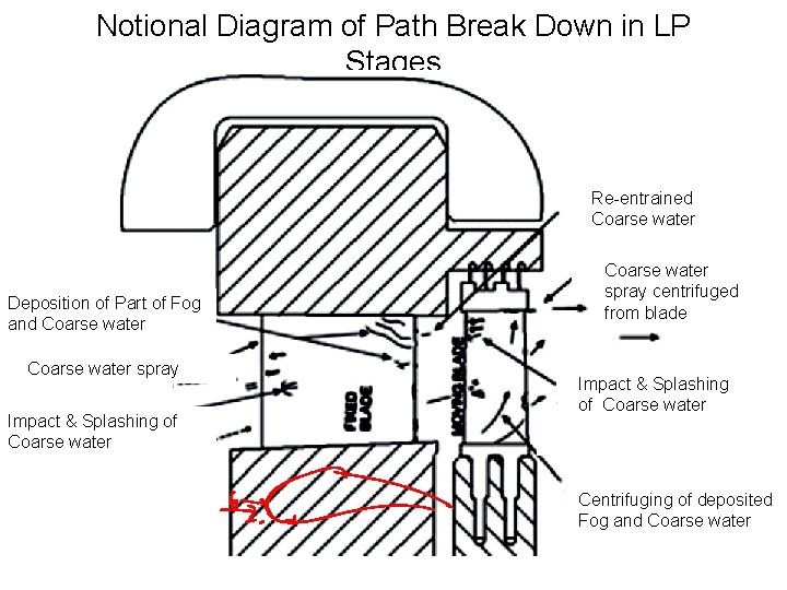 Notional Diagram of Path Break Down in LP Stages Re-entrained Coarse water Deposition of