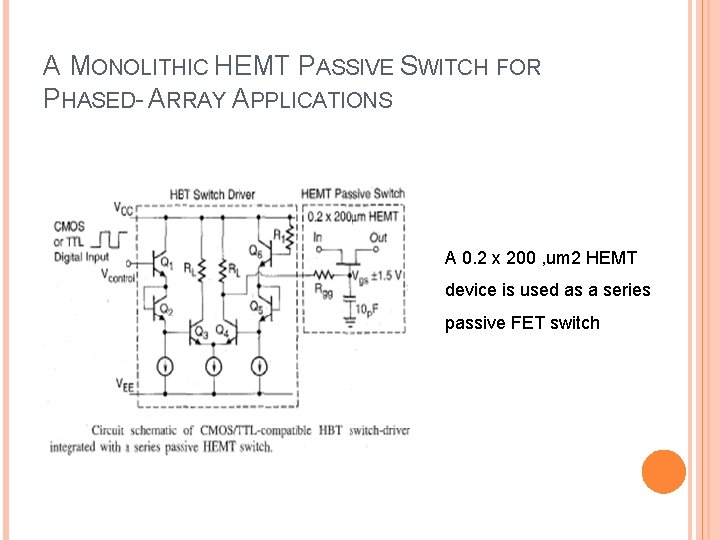 A MONOLITHIC HEMT PASSIVE SWITCH FOR PHASED- ARRAY APPLICATIONS A 0. 2 x 200