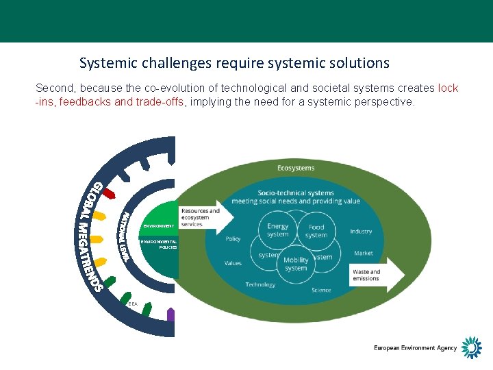 Systemic challenges require systemic solutions Second, because the co-evolution of technological and societal systems