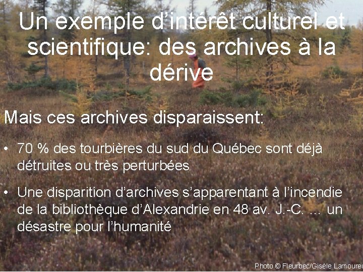 Un exemple d’intérêt culturel et scientifique: des archives à la dérive Mais ces archives