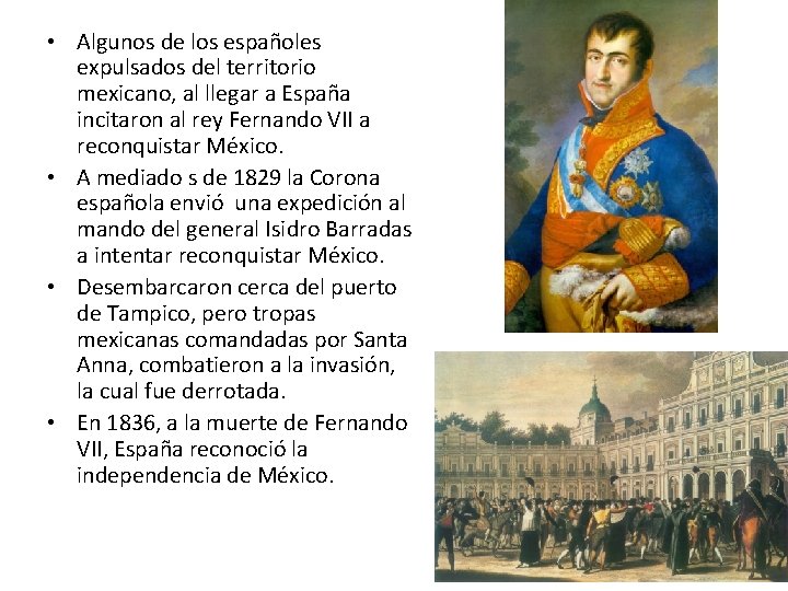  • Algunos de los españoles expulsados del territorio mexicano, al llegar a España