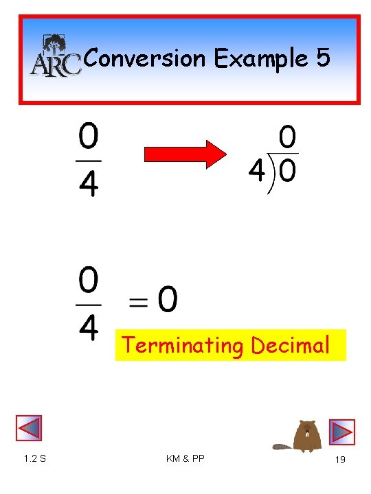 Conversion Example 5 Terminating Decimal 1. 2 S KM & PP 19 
