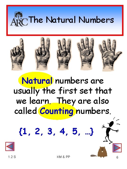 The Natural Numbers Natural numbers are usually the first set that we learn. They