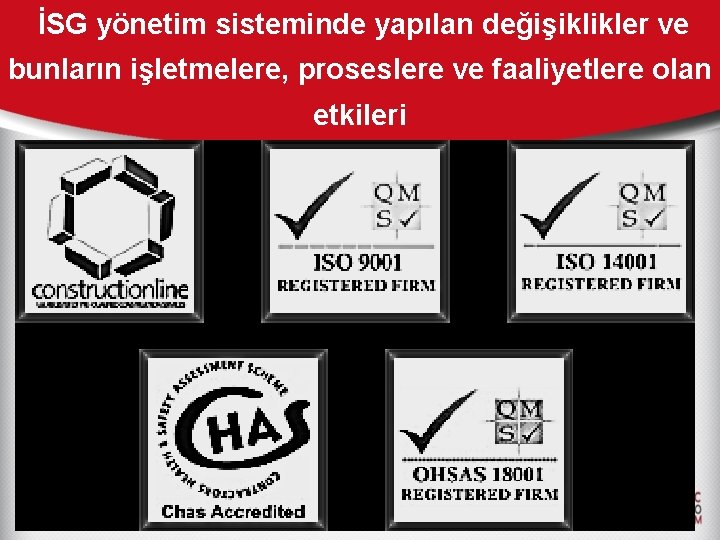 İSG yönetim sisteminde yapılan değişiklikler ve bunların işletmelere, proseslere ve faaliyetlere olan etkileri 