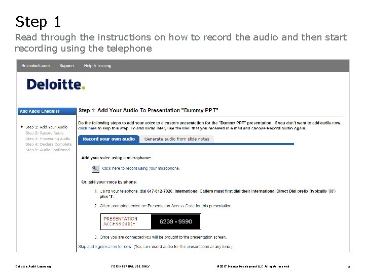 Step 1 Read through the instructions on how to record the audio and then