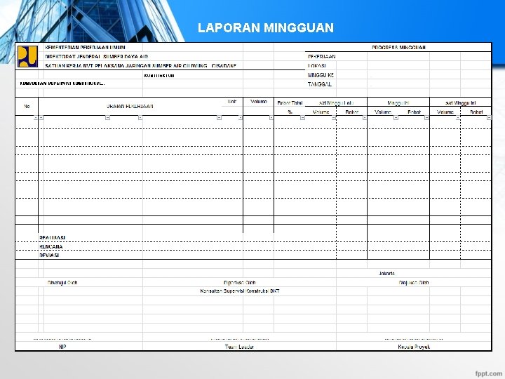 LAPORAN MINGGUAN 