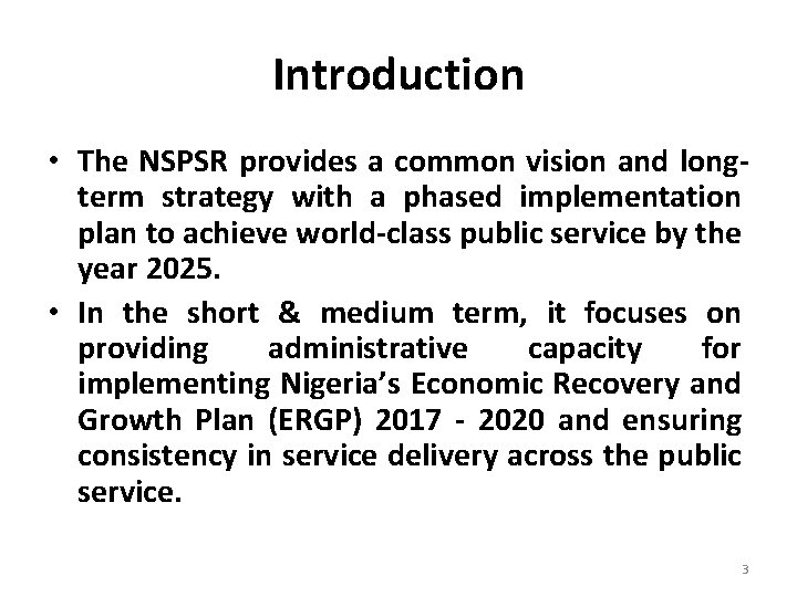 AN OVERVIEW OF THE NATIONAL STRATEGY FOR PUBLIC