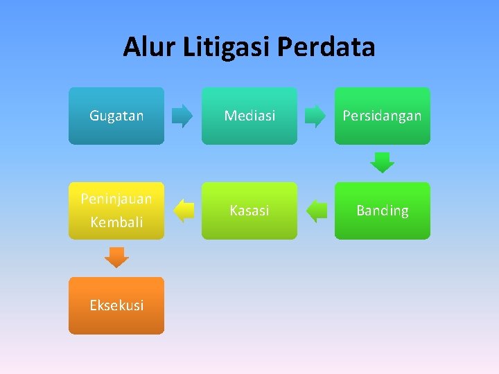 Alur Litigasi Perdata Gugatan Peninjauan Kembali Eksekusi Mediasi Persidangan Kasasi Banding 