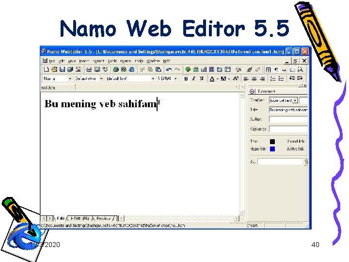 Namo Web Editor 5. 5 12/3/2020 40 