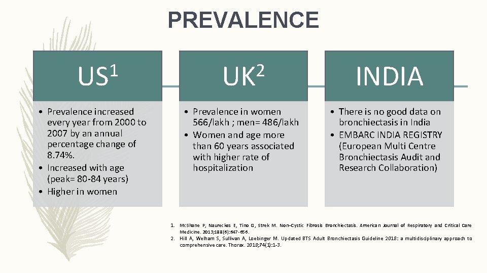 PREVALENCE 1 US • Prevalence increased every year from 2000 to 2007 by an